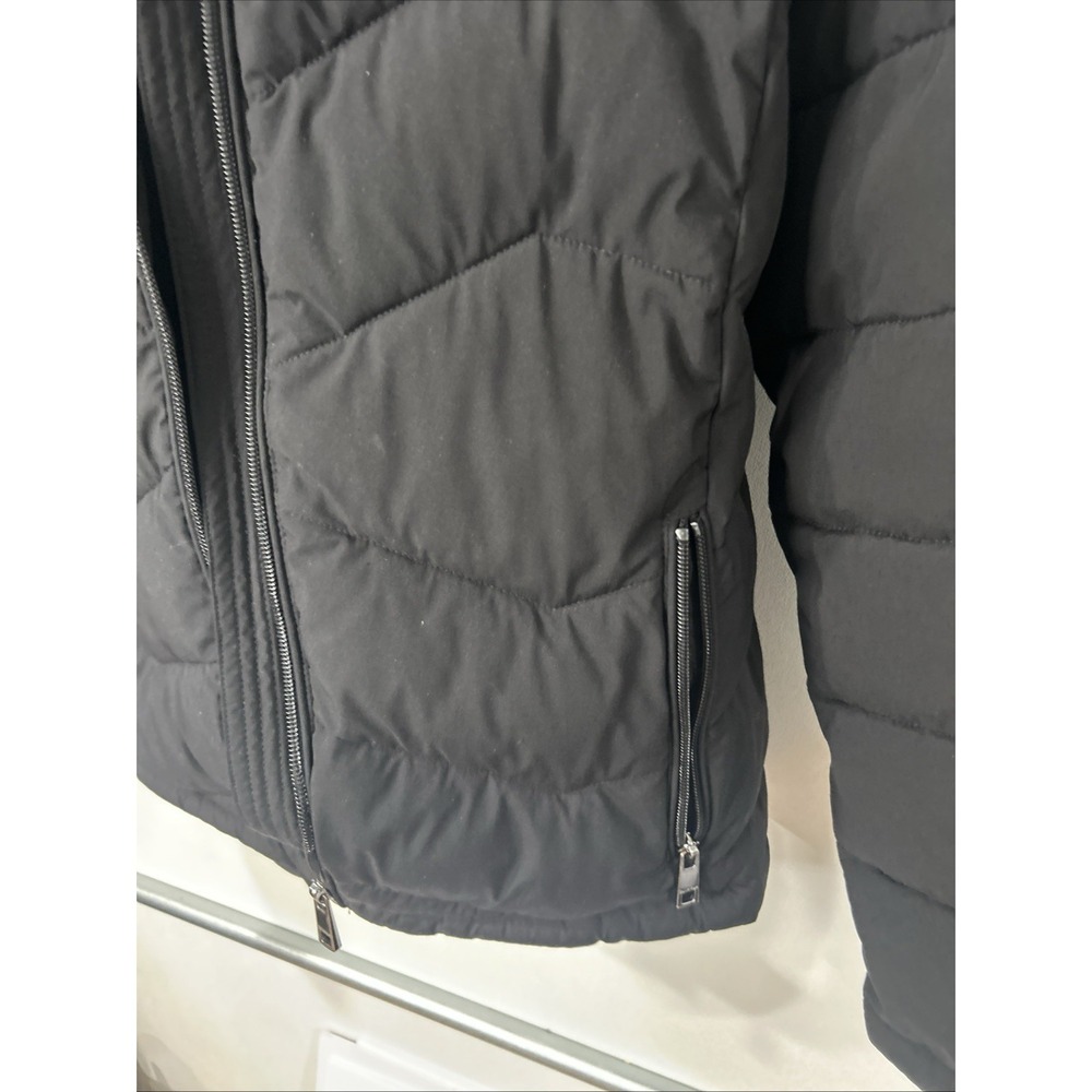 Calvin Klein Sorona Aura Black Hooded Puffer Jacket Mid-Length Women's Size Leg - Picture 7 of 16